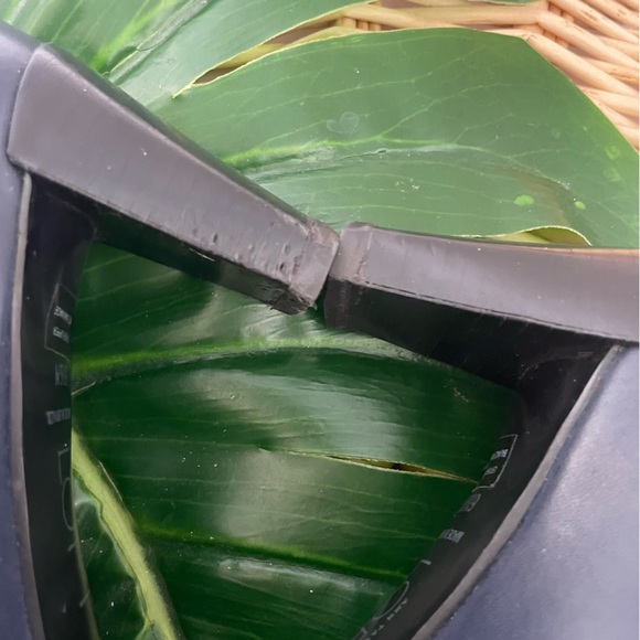 Ann Taylor Loft Vintage 90’s Navy Blue leather high heel pump Loafers Size 6-1/2 - Picture 12 of 14